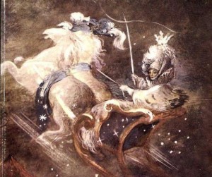 Baśń o Królowej Śniegu jako przedstawienie w klasowym teatrzyku kukiełkowym